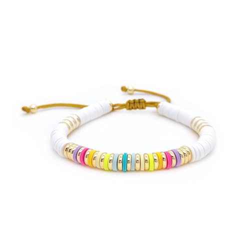 ZIAFRPN Boho Sommer Strand Regenbogen Armbänder Schmuck Y2K Schmuck Buntes Ton Armband für Frauen Pulsera von ZIAFRPN