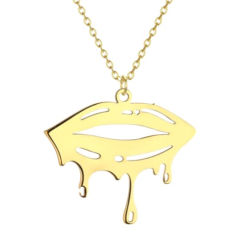 ZIAFRPN Damen minimalistischer Schmuck Lippen Geschenk Schmuck von ZIAFRPN