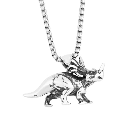 ZIAFRPN Design 316L Dinosaurier Anhänger Halskette Für Männer Frauen Einzigartige Mode Tier Halsketten Biker Schmuck Glückwunsch Geschenke von ZIAFRPN