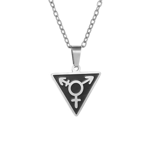 ZIAFRPN Edelstahl Gay Dreieck Richtung Pfeil Symbol Anhänger für Männer und Frauen Punk Trend Hip-Hop Schmuck von ZIAFRPN