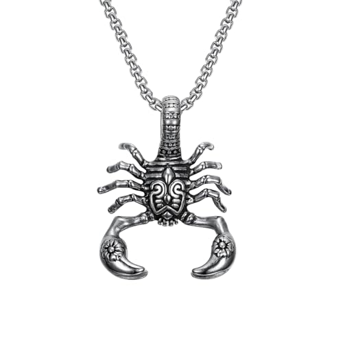 ZIAFRPN Einzigartige Vintage Skorpion Anhänger Für Männer Gothic Mode 316L Tier Halskette Biker Amulett Schmuck Glückwunsch Geschenke von ZIAFRPN