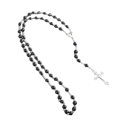ZIAFRPN Europäische und amerikanische Imitation Kreuz Rosenkranz lange Halskette Unisex Pullover Kette Modischer Schmuck von ZIAFRPN