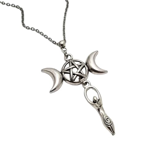 ZIAFRPN Europäischer und amerikanischer Modetrendschmuck Britischer Stil hohler Mond Fruchtbarkeit Göttin Schmuck von ZIAFRPN