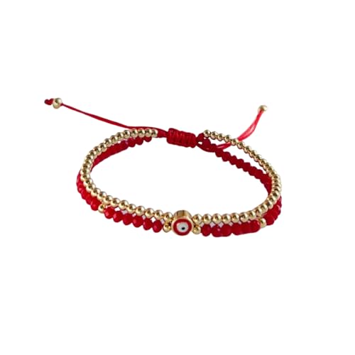 ZIAFRPN Evil Eye Armband Schutz Schmuck für Frauen Lucky Red Thread Mehrschichtige Armbänder Rote Kristall Perlen Pulseras von ZIAFRPN