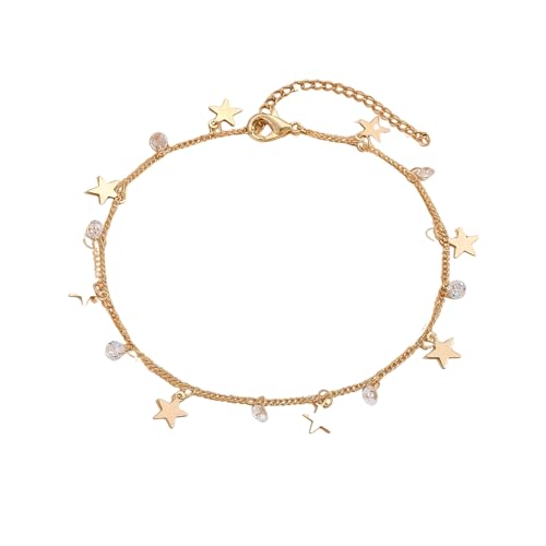 ZIAFRPN Five Pointed Star Chain Foot Chain Star Tassel Foot Chain Simple Jewelry Birthday Party Gifts for Women Girls von ZIAFRPN