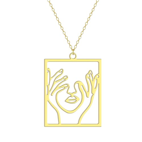 ZIAFRPN Hand auf ihrem Gesicht Frau Ornament Modischer Schmuck von ZIAFRPN