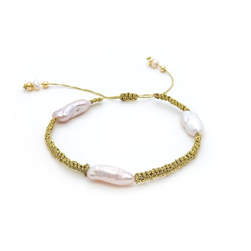 ZIAFRPN Handgemachtes geflochtenes Armband für Frauen Schmuck Luxus Süßwasser Perlen Armbänder Pulseras Mujer Geschenk von ZIAFRPN