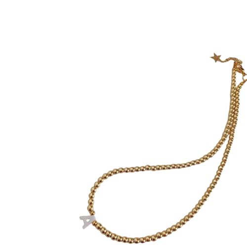 ZIAFRPN Initiale Halskette für Frauen Muschel Buchstabe Name Halskette Anhänger Schmuck Geschenk für sie hochwertige Gold Farbe Perlen Choker von ZIAFRPN