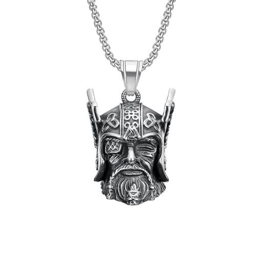ZIAFRPN Klassische Vintage Schwarz Wikinger Krieger Glocke Anhänger Für Männer Punk Ancient Warrior Helm Halskette Amulett Schmuck Glückwunsch Geschenke von ZIAFRPN