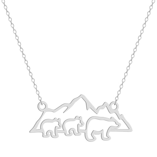 ZIAFRPN Mama Und 2 Baby Bär Mama Bär Tier Geschenk Schmuck Schmuck von ZIAFRPN