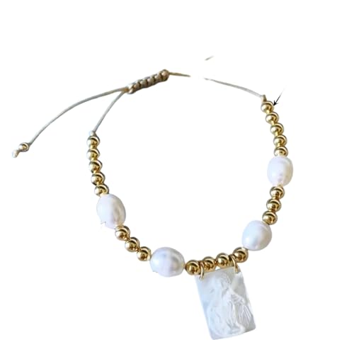 ZIAFRPN Mary Charm Armband Schmuck für Frauen Mode Perlenarmbänder Unverblassen Gold Farbe Perlen Pulseras von ZIAFRPN