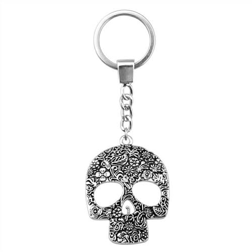 ZIAFRPN Mode 2 Farben 66x49mm Große Schädel Charms Schlüsselanhänger DIY Frauen & Männer Souvenir Geschenk von ZIAFRPN