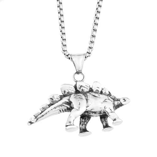 ZIAFRPN Mode Kreative 316L süße Dinosaurier Halskette für Männer Frauen einzigartige Tier Anhänger Biker Amulett Schmuck Glückwunsch Geschenke von ZIAFRPN
