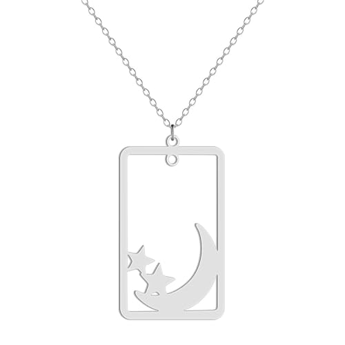 ZIAFRPN Mond und Sternsichel Einfaches Muster Halskette Schmuck von ZIAFRPN