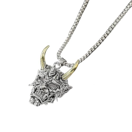 ZIAFRPN Retro Herren Geist Maske Geschenk Punk Hip Hop Samurai Schädel Schmuck Cool Pullover Kette Party Schmuck Geschenk von ZIAFRPN