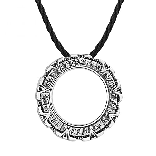 ZIAFRPN Runder Kreis Stargate für Männer Punk Schmuck Geometrische Amulett Halsketten Schmuck Party Gastgeschenke von ZIAFRPN