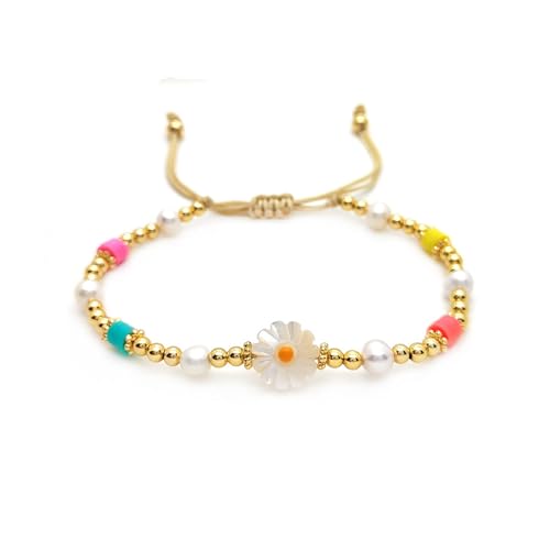 ZIAFRPN Stein Perlen Armband Stapelbar Schmuck Bohemian Boho Daisy Perlen Armbänder für Frauen Mädchen Pulseras Schmuck von ZIAFRPN