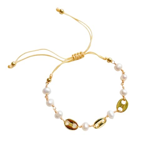 ZIAFRPN Süßwasser Perlen Armband Stern Zirkon Charm Armbänder für Frauen Geschenk Hochwertige plattierte Pulseras Femme von ZIAFRPN