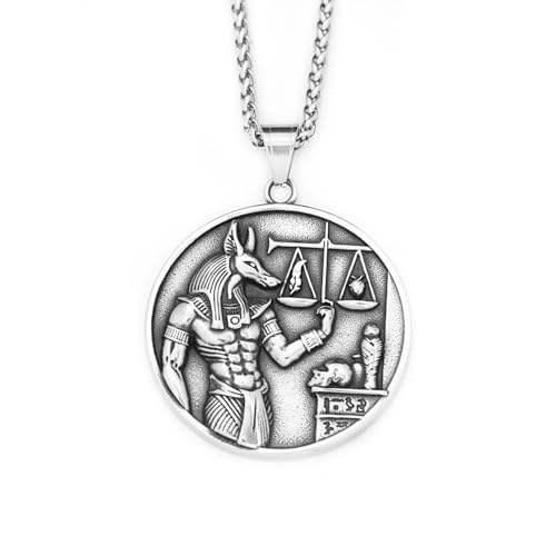 ZIAFRPN Vintage 316L Gott des Todes Anubis Anhänger Halsketten Für Männer Frauen Ägypten Mythologie Schmuck Geschenke Glückwunsch Geschenke von ZIAFRPN
