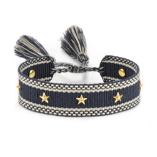 ZIAFRPN Vintage Freundschaftsarmbänder STERNE | MOON Armbänder Verstellbarer gewebter Arm Gestapelter Schmuck von ZIAFRPN