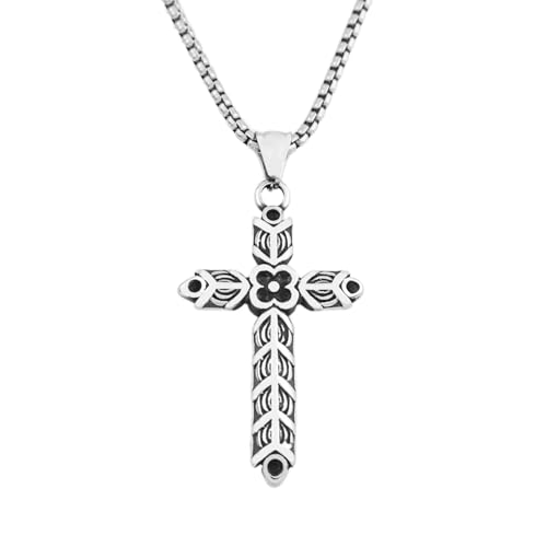 ZIAFRPN Vintage Gothic Raute Kreuz Anhänger Halskette für Männer Frauen Mode Biker Amulett Religionen Schmuck Glückwunsch Geschenke von ZIAFRPN