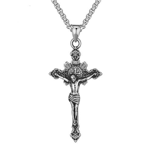 ZIAFRPN Vintage Kreuz Halskette Für Männer Frauen Mode Biker Kreuz Jesus Anhänger Halskette Amulett Schmuck Geschenke Glückwunsch Geschenke von ZIAFRPN