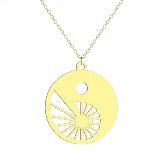 ZIAFRPN Yin und Yang Fibonacci proportionale Sonne und Mond Beschützer Balance Spiral Halskette Schmuck von ZIAFRPN