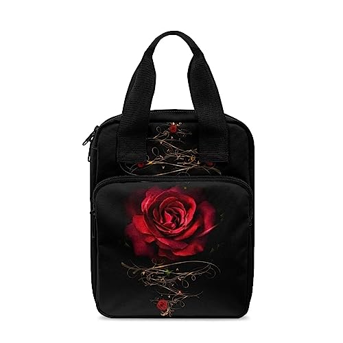 ZIATUBLES Bibelhülle mit Griff und Reißverschluss, Bibeltasche für Damen, Herren, Kinder, tragbare Bibeltasche, Rose, Blumenmuster, Einheitsgröße, Modern von ZIATUBLES