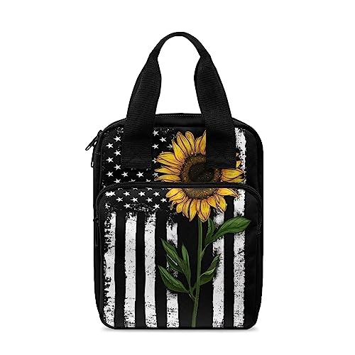 ZIATUBLES Bibelhülle mit Griff und Reißverschluss, Bibeltasche für Damen, Herren, Kinder, tragbare Bibeltasche, Sunflower Us Flagge, Einheitsgröße von ZIATUBLES