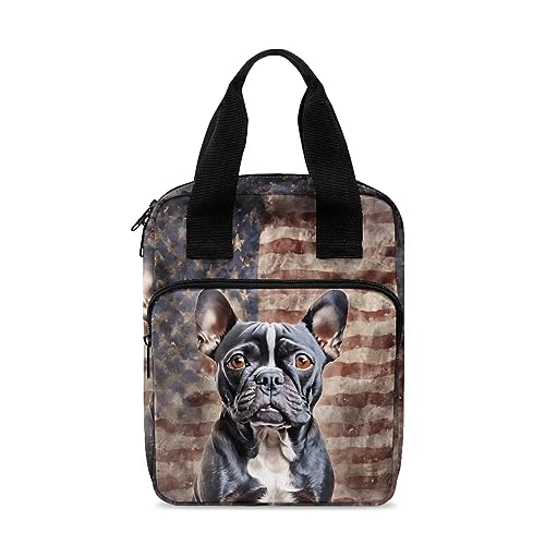 ZIATUBLES Bibelhüllen für Damen und Herren, Bibelhülle, Tragetasche, Bibeltasche, Bibeltasche, Bibeltasche, Kinder-Bibelhülle, Bulldogge Us Flagge, Einheitsgröße von ZIATUBLES