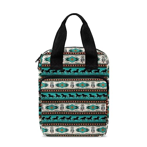 ZIATUBLES Bibeltaschen für Frauen Männer Bibelhülle Tote Bibeltasche Bibelhüllen mit Griff und Tasche Bibelbuchtasche, Aztekisches Tribal-Pfer, Einheitsgröße von ZIATUBLES