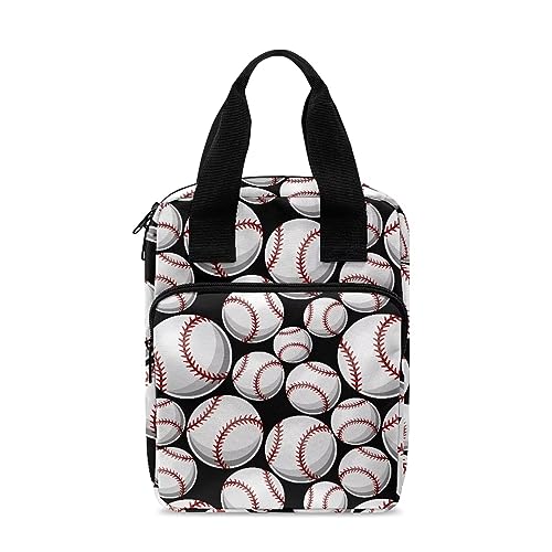 ZIATUBLES Bibeltaschen für Frauen Männer Bibelhülle Tote Bibeltasche Bibelhüllen mit Griff und Tasche Bibelbuchtasche, Baseball Schwarz, Einheitsgröße von ZIATUBLES