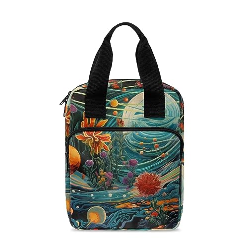 ZIATUBLES Bibeltaschen für Frauen Männer Bibelhülle Tote Bibeltasche Bibelhüllen mit Griff und Tasche Bibelbuchtasche, Florales Universum, Einheitsgröße von ZIATUBLES