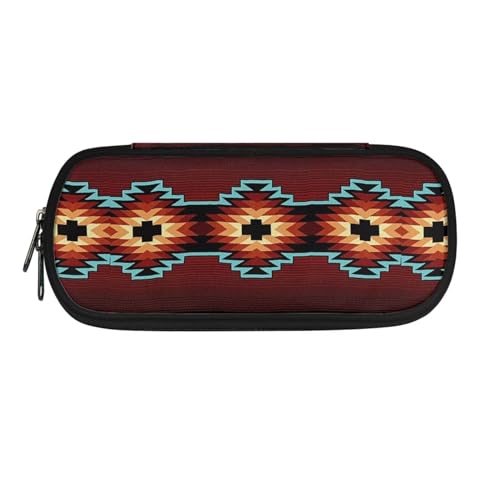 ZIATUBLES Federmäppchen mit mehreren Schlitzen, Stiftehalter, Schreibwaren-Organizer für Schule, Büro, American Tribal Geometric, Einheitsgröße, Federmäppchen von ZIATUBLES