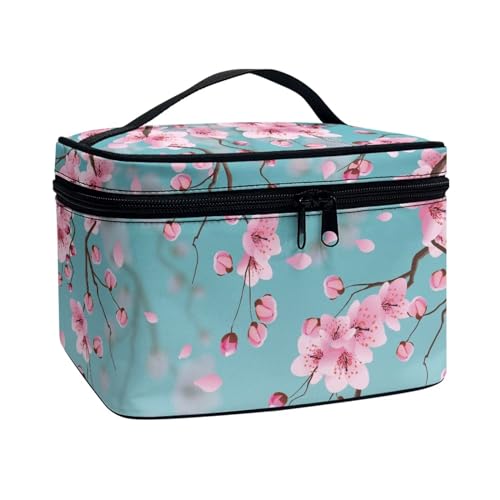 ZIATUBLES Kosmetiktasche für Damen, großes Fassungsvermögen, Make-up-Pack, Hautpflege-Halter, Kulturbeutel für Urlaub, Outdoor-Aktivitäten, Cherry Blossom, Einheitsgröße von ZIATUBLES