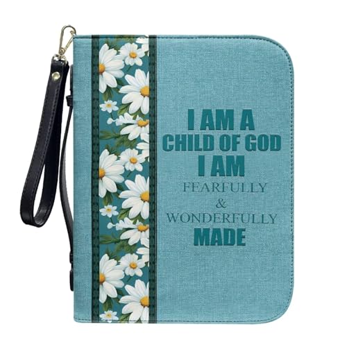 ZIATUBLES Kunstleder-Bibelhülle, Kirche, Bibeltasche, Buch-Organizer, Halter für Gebet, christlich, L-2XL, Gänseblümchen-Bibelvers, XXL von ZIATUBLES