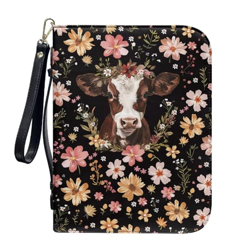 ZIATUBLES Kunstleder-Bibelhülle, Kirche, Bibeltasche, Buch-Organizer, Halter für Gebet, christlich, L-2XL, Kuh mit Retro-Blumenmuster, XL ZIATUBLES Kunstleder-Bibelhülle, Kirche, Bibeltasche, Buch-Organizer, Halter für Gebet, christlich, L-2XL, Kuh mit Retro-Blumenmuster, XL von ZIATUBLES
