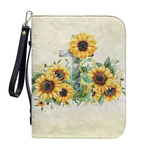 ZIATUBLES Kunstleder-Bibelhülle, Kirche, Bibeltasche, Buch-Organizer, Halter für Gebet, christlich, L-2XL, Retro-Sonnenblumenkreuz, XL ZIATUBLES Kunstleder-Bibelhülle, Kirche, Bibeltasche, Buch-Organizer, Halter für Gebet, christlich, L-2XL, Retro-Sonnenblumenkreuz, XL von ZIATUBLES