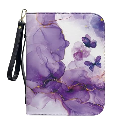 ZIATUBLES Kunstleder-Bibelhülle, Kirche, Bibeltasche, Buch-Organizer, Halter für Gebet, christlich, L-2XL, Violetter Schmetterling mit Marmorstruktur, XXL ZIATUBLES Kunstleder-Bibelhülle, Kirche, Bibeltasche, Buch-Organizer, Halter für Gebet, christlich, L-2XL, Violetter Schmetterling mit Marmorstruktur, XXL von ZIATUBLES