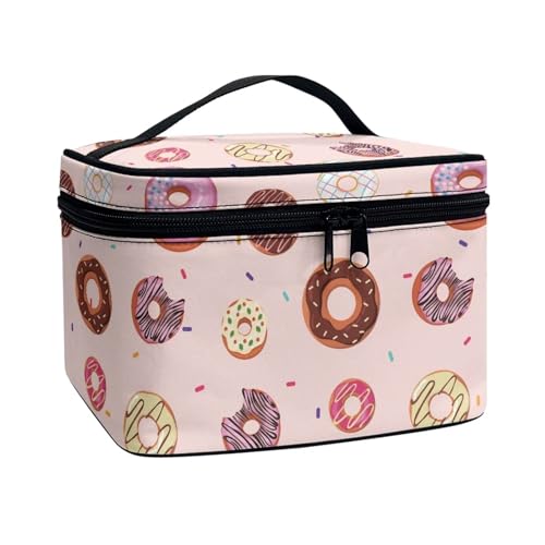 ZIATUBLES Make-up-Tasche, großes Fassungsvermögen, Kosmetiktasche für Damen, Kulturbeutel, Aufbewahrungstasche für Teenager, Zug, Hautpflege-Halter, Desserts, Einheitsgröße von ZIATUBLES