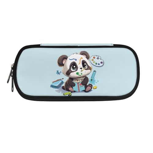 ZIATUBLES Modisches Federmäppchen mit Reißverschluss, langlebig, Stifthalter, schmutzabweisend, Schreibwarentasche für die Schule, Panda, Einheitsgröße, Federmäppchen von ZIATUBLES