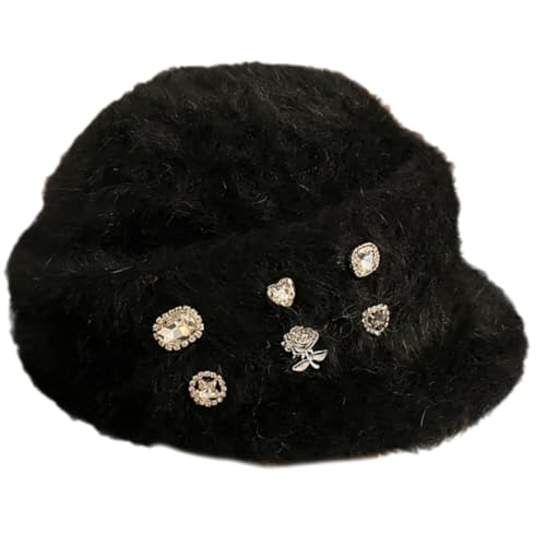 Eleganter Kaninchen Mit Herzmuster Strasssteinen Modische Weiche Für Modebewusstsein Frauen von ZIDDAR