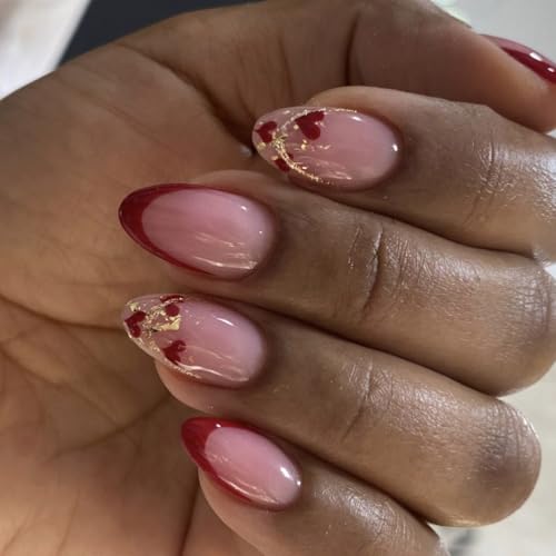 Kurze Mandel Valentines Pressen Nägel Französische Faux Nägel Mit Herzglanzglänzendem Glänzendem 24 Pcs Frauen Kleben Auf Nägeln Kurze Mandel Valentines Pressen Nägel Französische Faux Nägel Mit Herzglanzglänzendem Glänzendem 24 Pcs Frauen Kleben Auf Nägeln von ZIDDAR