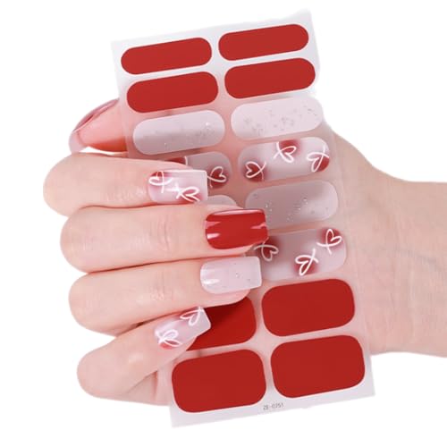 Valentinstag Nägel Aufkleber Herz Kuss Nägel Wickeln Volle Wickeln Nägel Polnische Streifen Selbstklebende Nägel Aufkleber Frauen Frauen von ZIDDAR