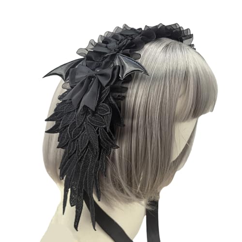 ZIDDAR Schöne Kreuze Flügel Spitze Stirnband Cosplay Haardekoration Für Mode Und Dunkle Punk Stil Enthusiasten von ZIDDAR
