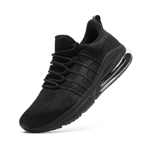 ZIGSAM Sicherheitsschuhe Herren Stahlkappe rutschfest Leicht Atmungsaktiv Sportlich Sneaker Arbeitsschutz Industrie Komfortabel(41,Schwarz von ZIGSAM