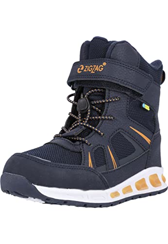 ZIGZAG Kinder Kinder Winterstiefel Clementu I Kids Boots WP mit Licht I Gummistiefel Mädchen und Jungen I wetterfeste gefütterte Schuhe Stiefeletten 2048 Navy Blazer 31 von ZIGZAG