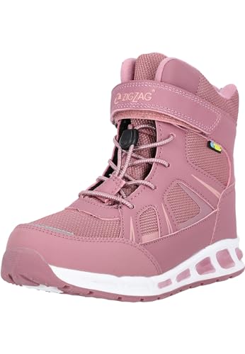 ZIGZAG Kinder Kinder Winterstiefel Clementu I Kids Boots WP mit Licht I Gummistiefel Mädchen und Jungen I wetterfeste gefütterte Schuhe Stiefeletten 4090 Mesa Rose 26 von ZIGZAG