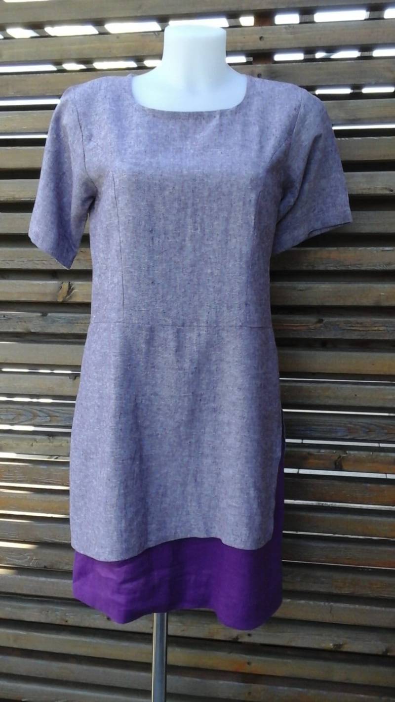 Kleid Aus Leinen Und Baumwolle Zwei Materialien Kleid Aus Leinen Und Baumwolle Zwei Materialien von ZIGZZAG