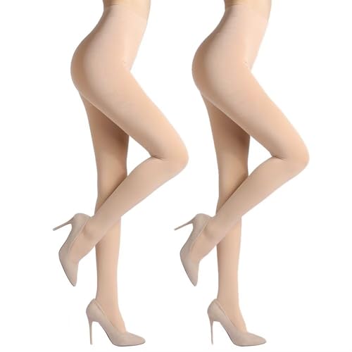 ZIHUA 2 Paar Winter Thermo Strumpfhose Damen Hautfarbe Thermostrumpfschlauch S von ZIHUA